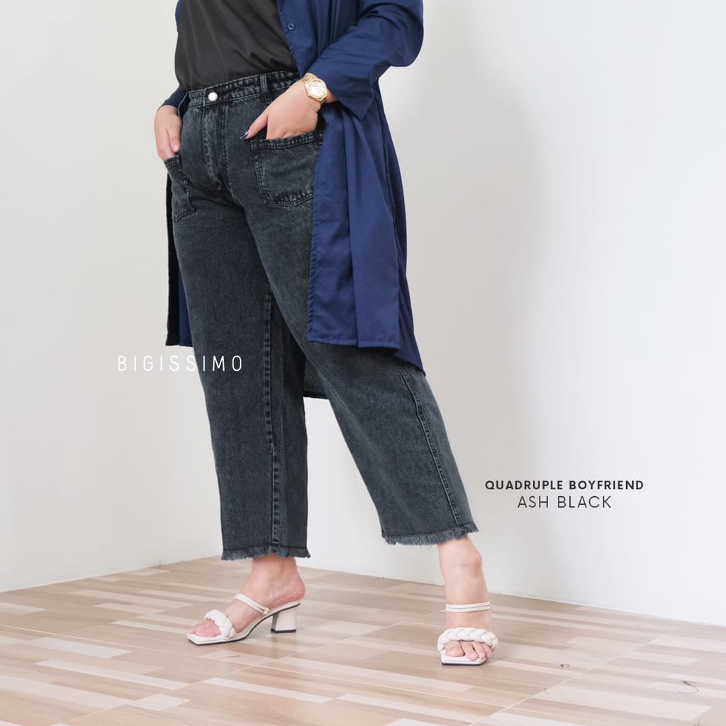 BIGISSIMO QUADRUPLE POCKETS BOYFRIEND JEANS BIGSIZE jumbo oversize GRADE A