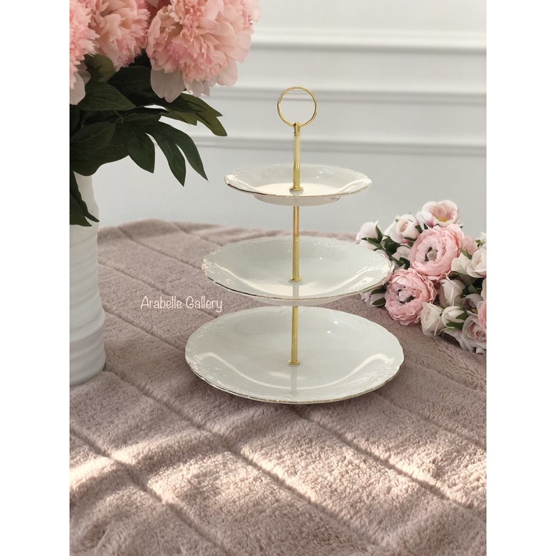 Imperial Princess 3 Tier Cake Stand tempat kue st saint james ceramic