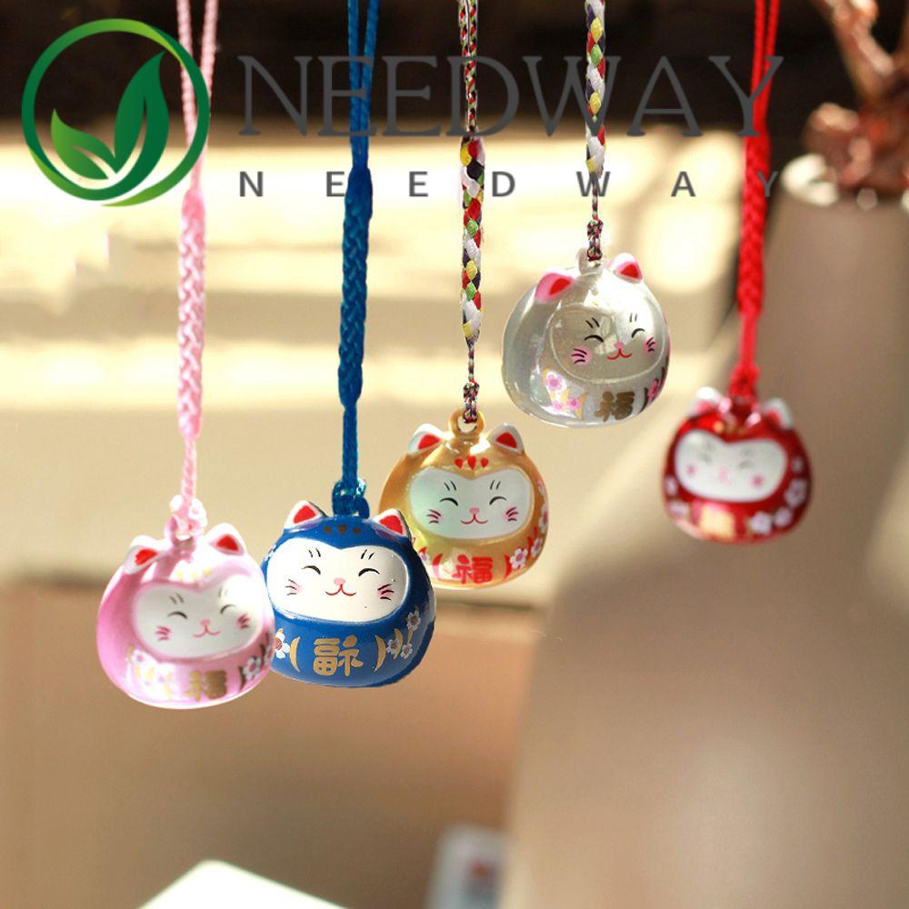 Needway  Cute Maneki Neko Keyrings Ornaments Gifts Bag Decoration Lucky Cat Keychains New Charm Cartoon Door Key Car Key Pendant/Multicolor