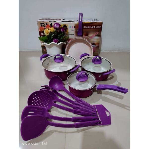 panci set warna BMW/panci set warna murah/panci set cantik