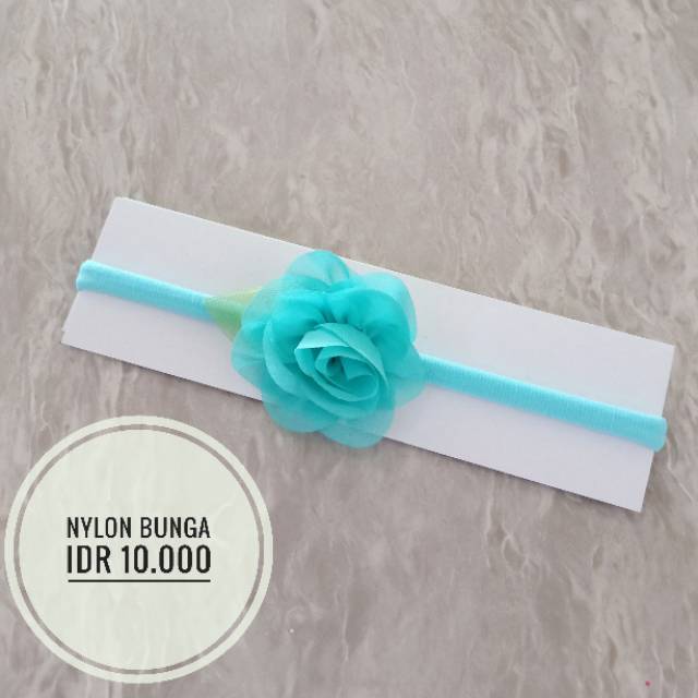 Bandana bando headband bayi anak bunga mini kecil nylon Import lucu newborn murah