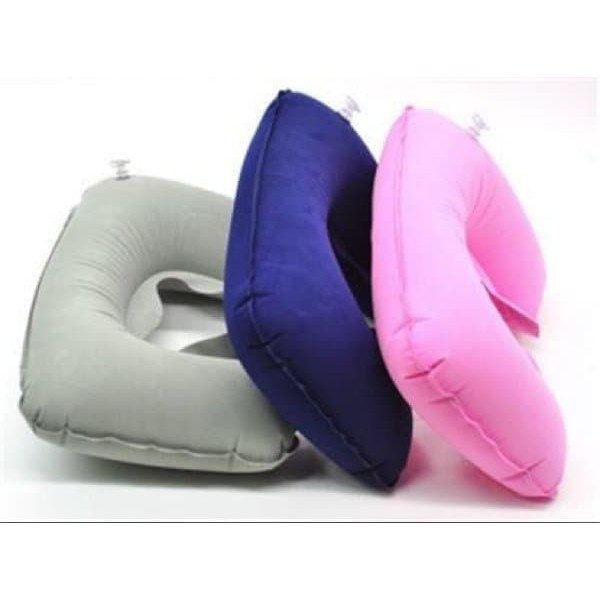 Travel Inflatable Travel Pillow Bantal Leher Set Tutup Mata Bantal Mobil Travel