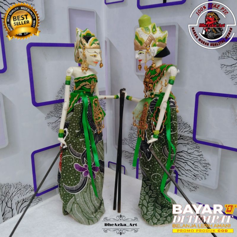 Wayang Golek Wayang Rama Dan Sinta (Couple 2 Golek) 35cm Kualitas Menengah
