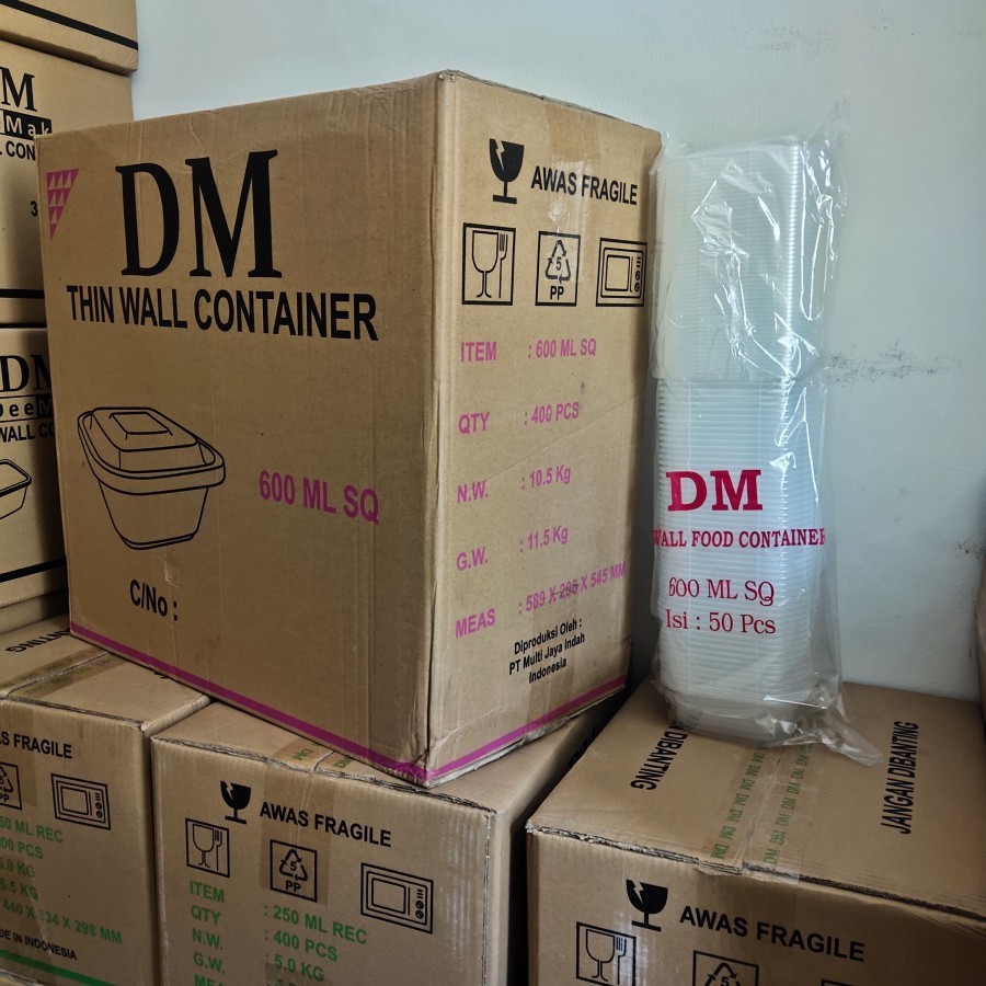 THINWALL DM SQUARE 600 ML SQ - PERSEGI TINGGI 600ML SQ - ISI 400 SET