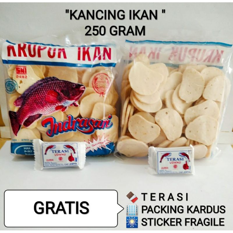 

Krupuk Ikan kancing Indrasari 250gr Enak