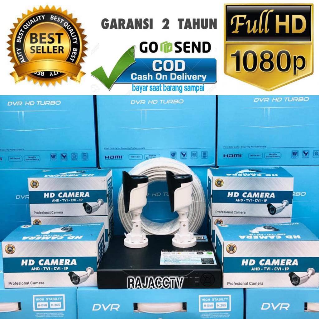 PAKET CCTV 4 CHANNEL 2 CAMERA FULL AHD 5MP 1080P IR SONY KAMERA CCTV KOMPLIT TINGGAL PASANG