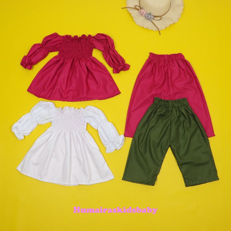 humairaskidsbaby AINA set baju anak perempuan setelan anak cewe dress anak usia 1 tahun sampai 10 ta