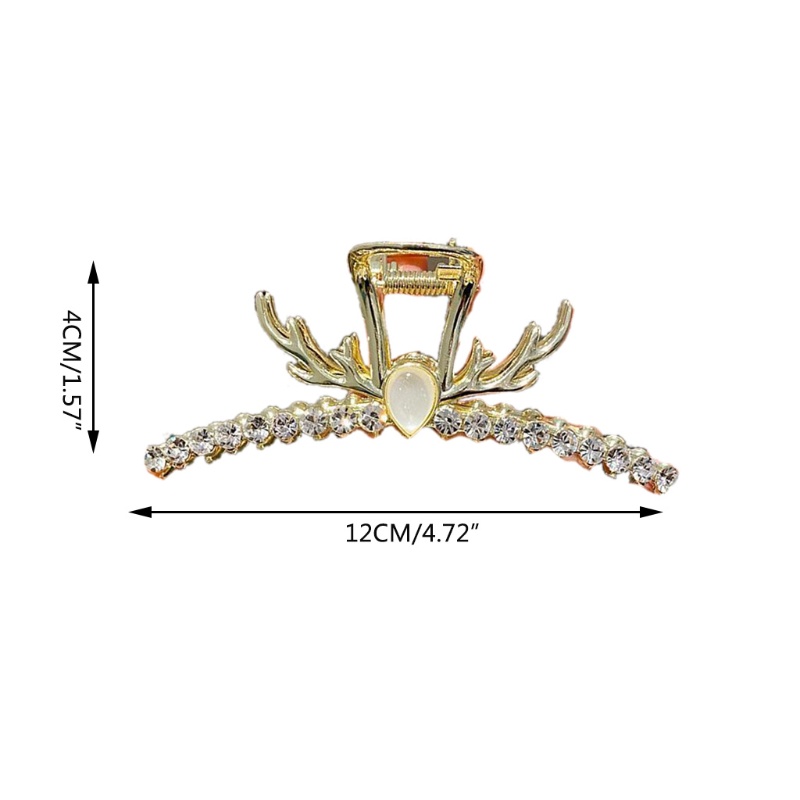 Jepit Rambut Model Cakar Bahan Alloy Aksen Berlian Imitasi Untuk Wanita