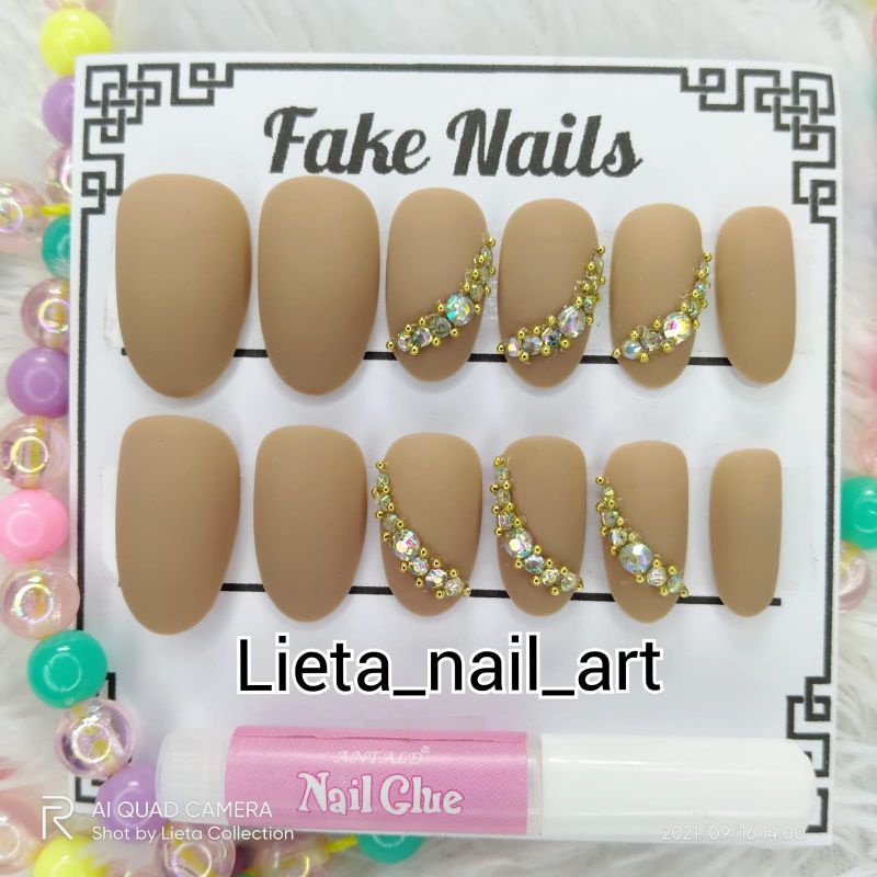 kuku palsu simple murah fake nail dan nail art wedding