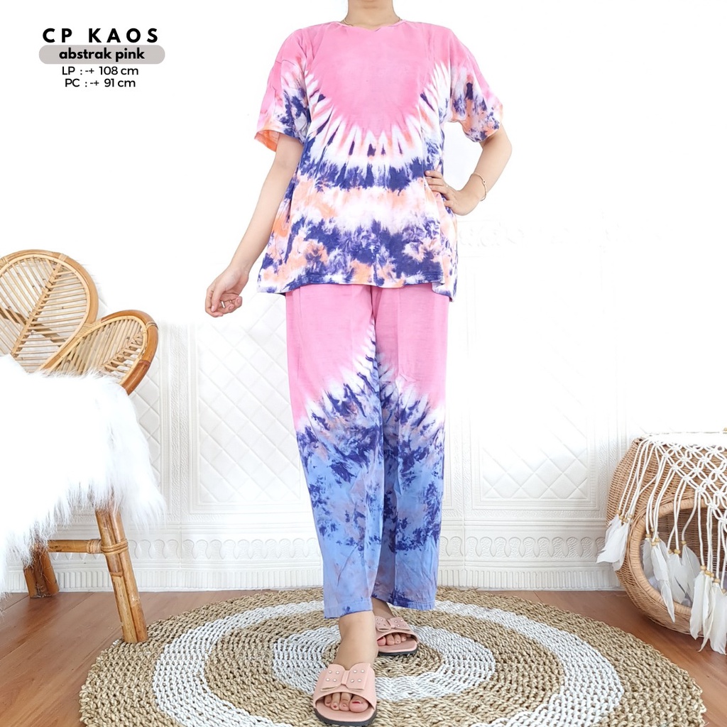 SETELAN KAOS CP WANITA, SETELAN MOTIF TIEDYE BALI