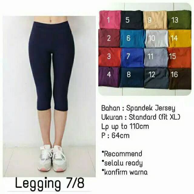 Legging Pendek 3/4 Standard / Legging Wanita Dewasa