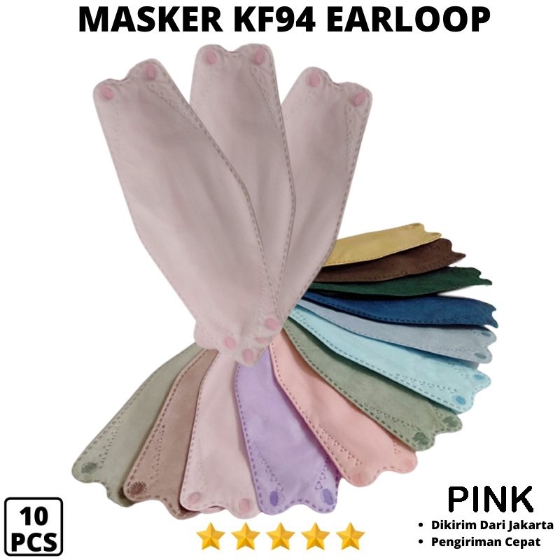 Masker KF94 isi 10 4ply Masker 3D Face Mask Kf 94Earloop Mask Disposable Mask Protectiove Mask