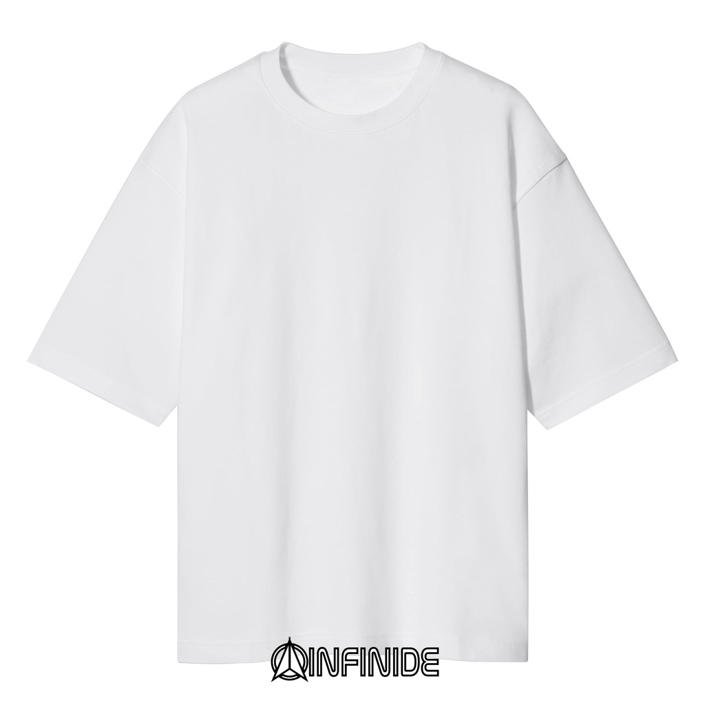 Infinide T-Shirt Kaos Polos Big Oversize Putih Cotton Combed 24s