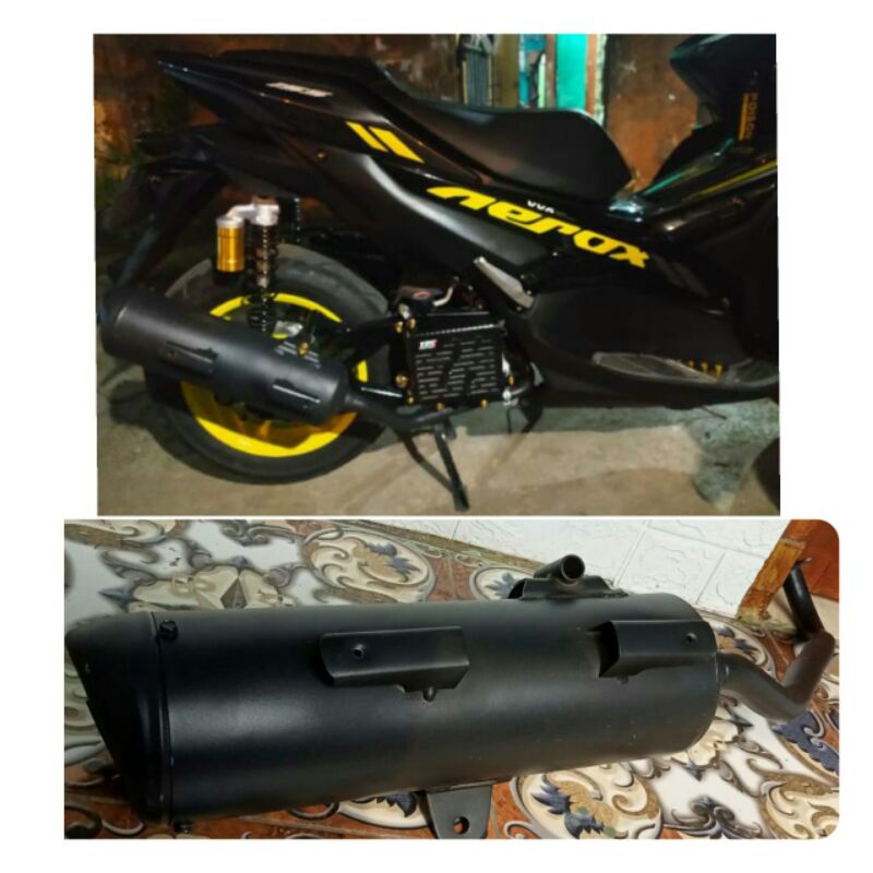 knalpot racing new nmax new aerox 2020 conected bonus cover tameng-4