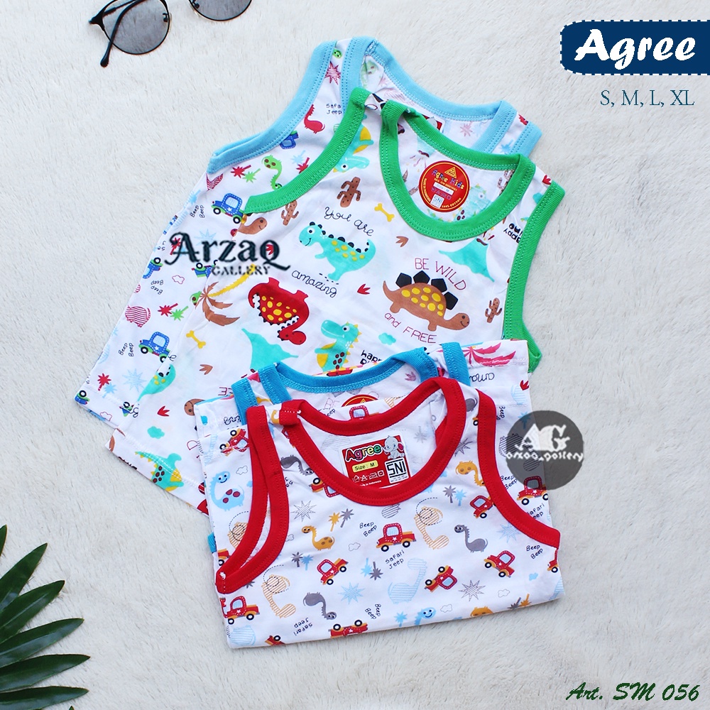 Singlet Agree SM050 WARNA / SM SA056 Motif Car | Kaos Dalam Anak Kutung | Kaos Anak Motif | Kaos Kutang | Singlet Anak