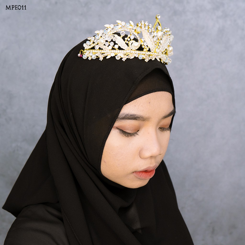 [STOK TERBATAS] MAHKOTA BRIDAL PENGANTIN HIJAB FASHION SILVER GOLD MPE011