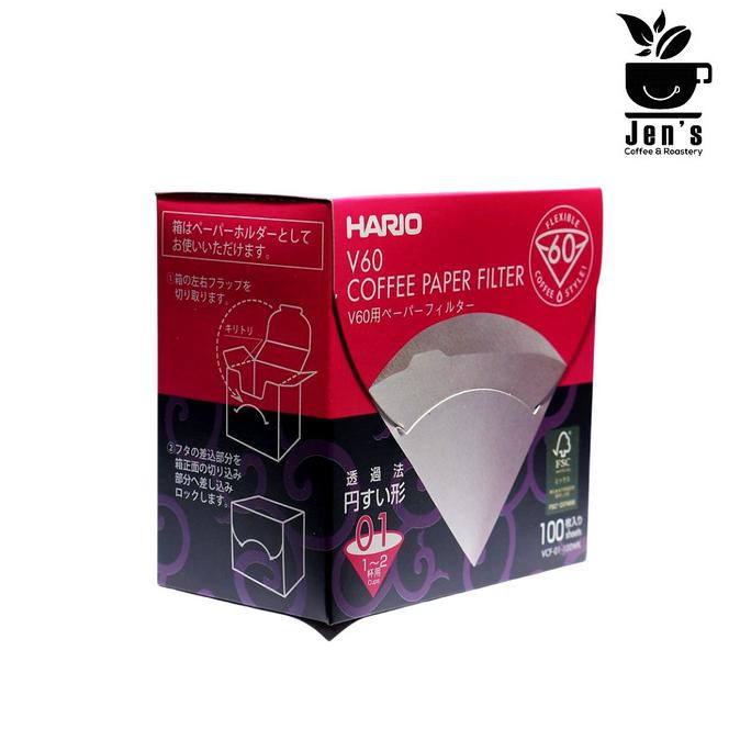 Hario V60 Paper Filter 01 White VCF-01-100WK Filter Kopi Hario
