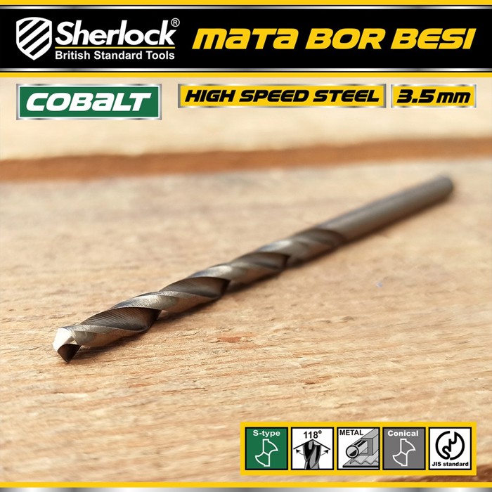 Mata Bor Besi 3.5 mm / Sherlock JIS Standard High Speed Steel Cobalt (1 Pcs)