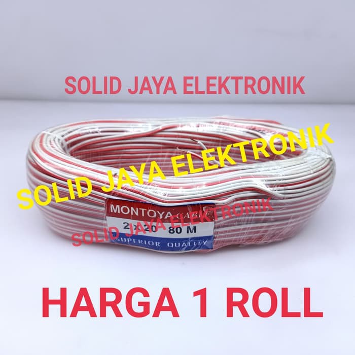 KABEL SPEAKER RAKIT ELEKTRONIK 2X20 MM PERDANA RAKIT SPEAKER SERABUT ISI 2 TEMBAGA ASLI - 1 ROLL