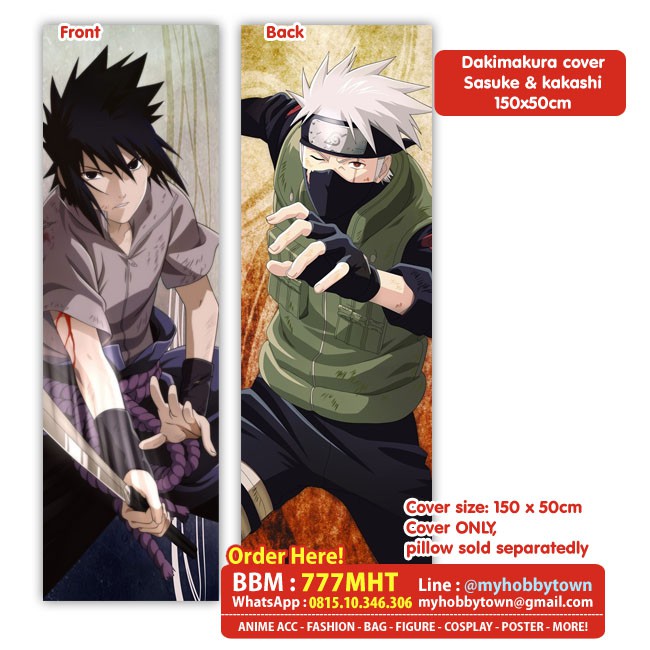 Naruto Dakimakura : Uchiha Sasuke &amp; Hatake Kakashi Shippuuden