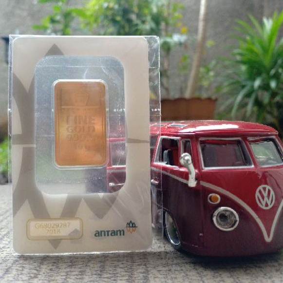 Logam Mulia LM Antam 10 gram Certicard Certibol Certi Bolong (tahun 2018)