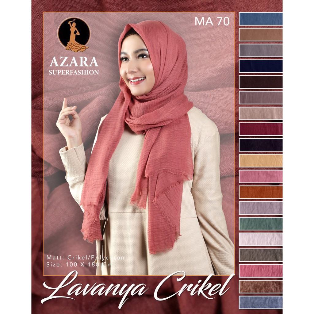 Pashmina Lavanya Crinkle Decent and Elegant  by AZARA Super Fashion Wanita
