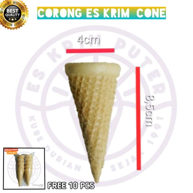 

cone waffle corong es krim 50 pcs free 10 cone