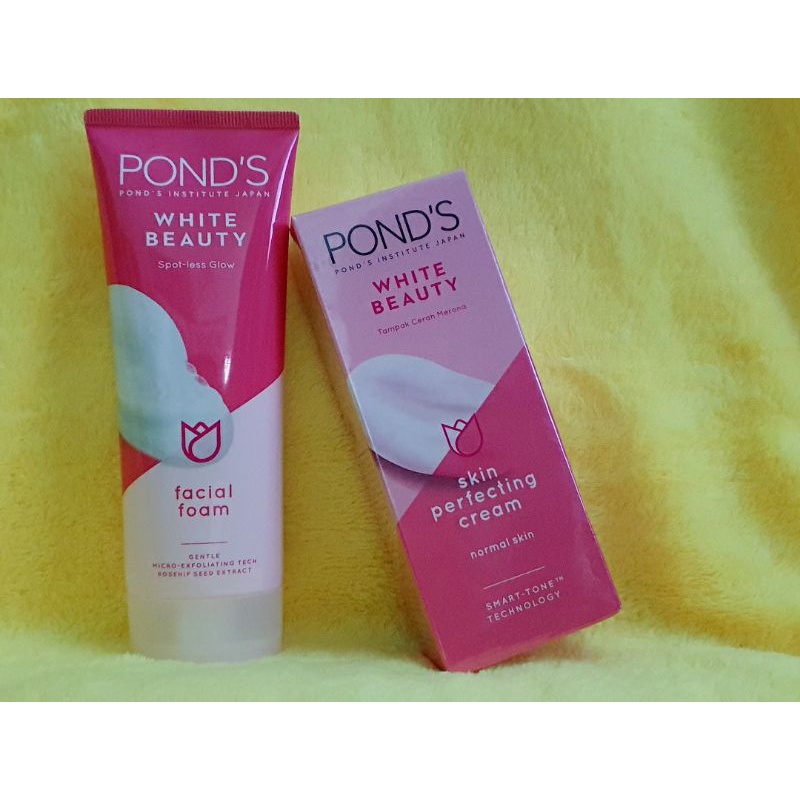 Jual Ponds White Beauty Facial Foam + Skin Perfecting Cream Normal Skin ...