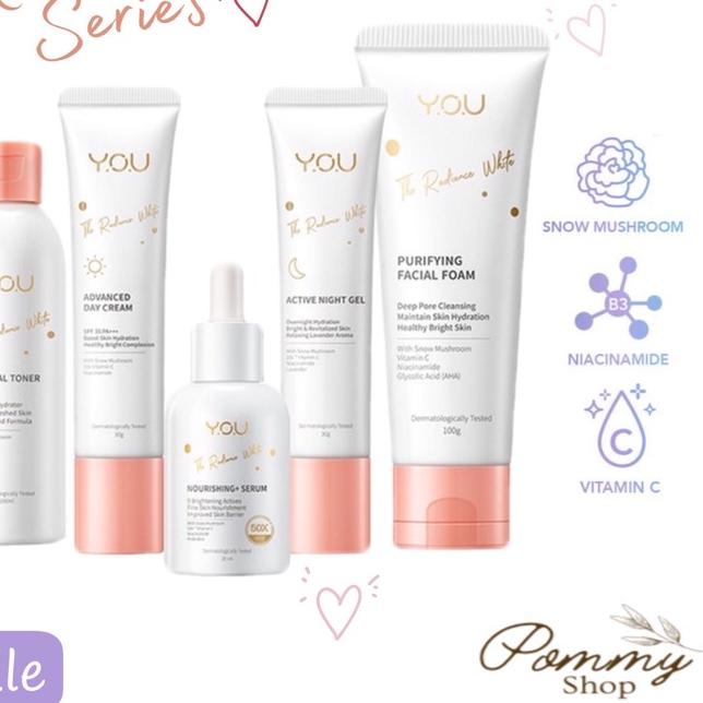 ♖ Kosmetik You Radiance White Series Paket (Day Cream/Night Gel/Nourishing Serum /Facial Foam/Toner)