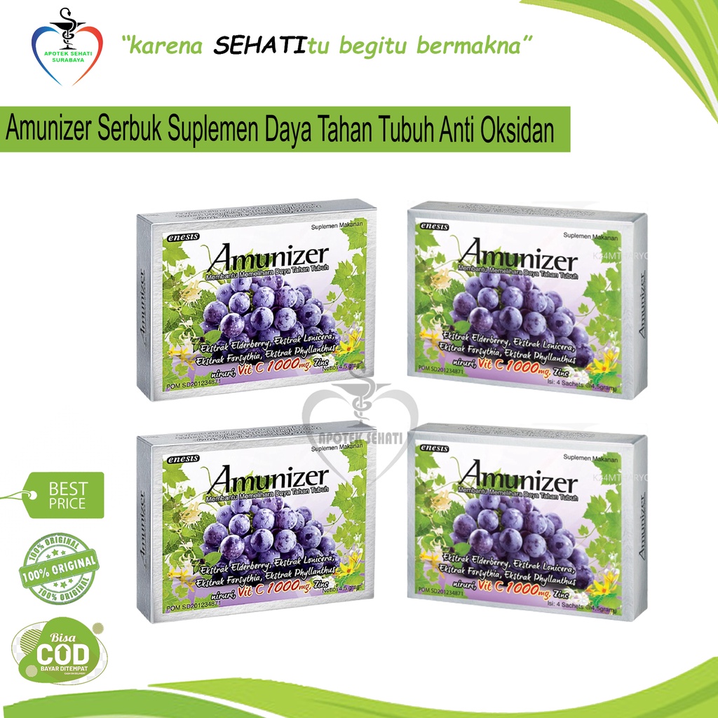 Amunizer Serbuk Vitamin C Zinc Ekstrak Buah Elderberry Ammunizer