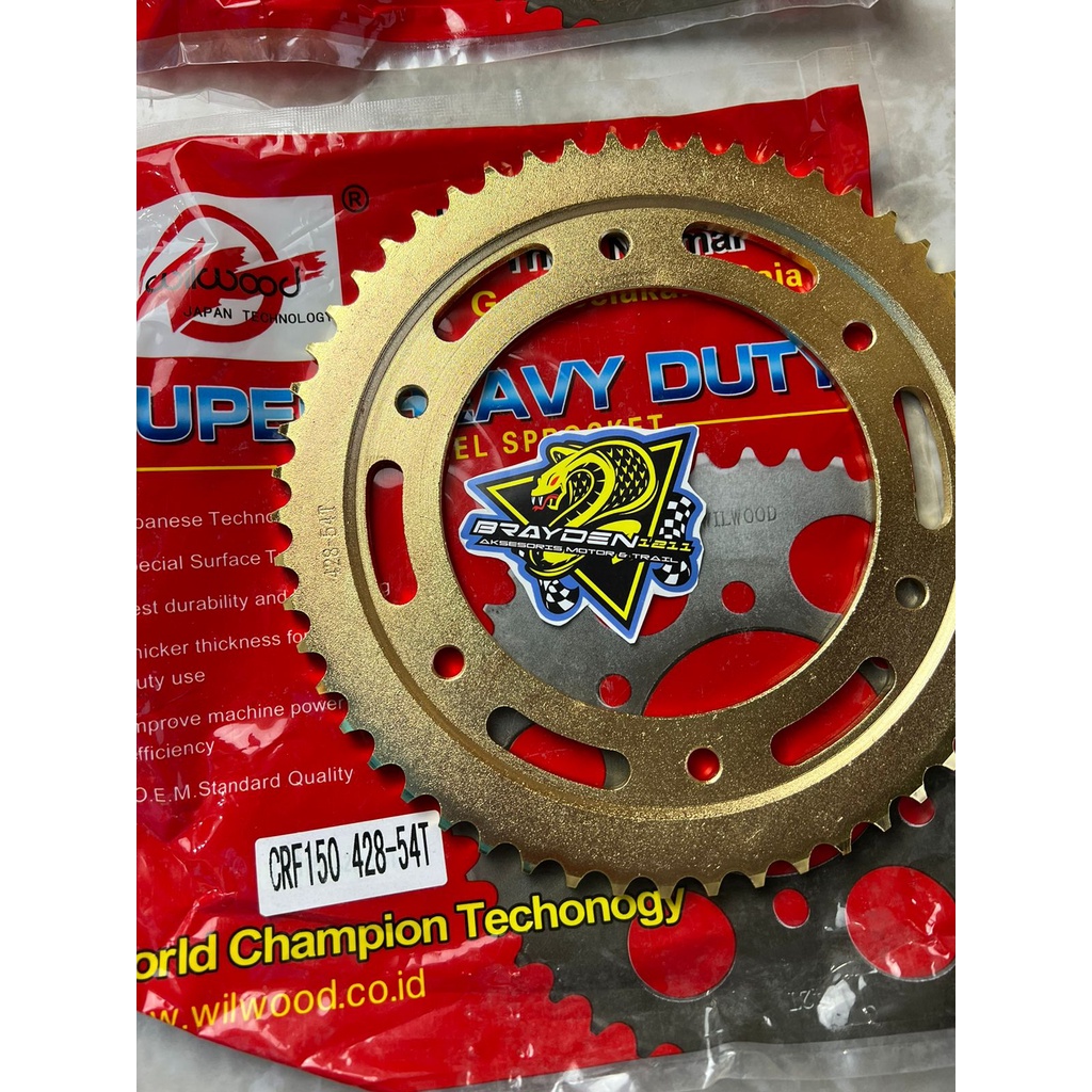 GEAR BELAKANG CRF 46 48 50 52 53 54 55 56/GEAR BELAKANG CRF 150 GOLD SSS VZM WILWOOD