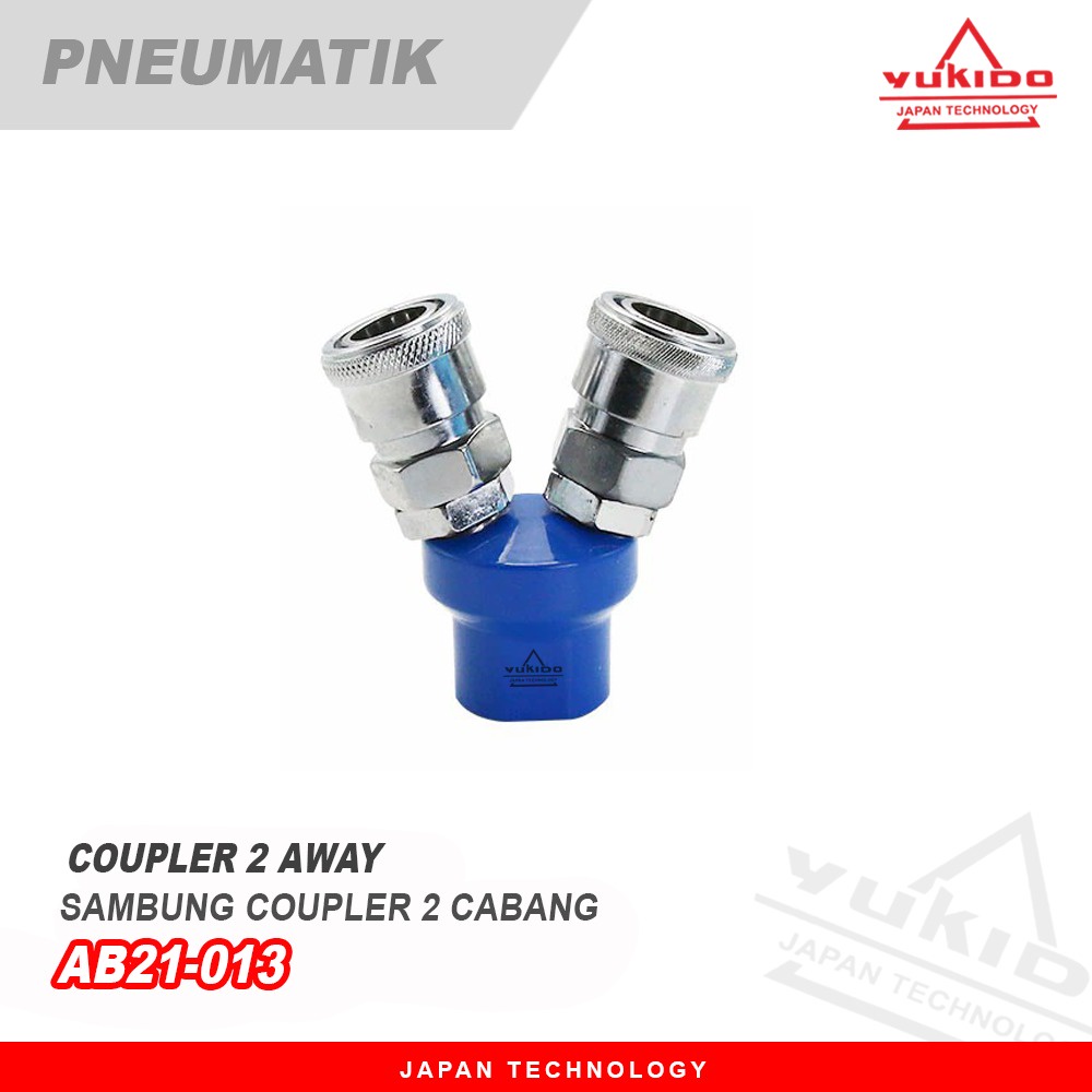 YUKIDO Quick Coupler CABANG DUA  Adapter Sambungan Selang Kompresor Angin