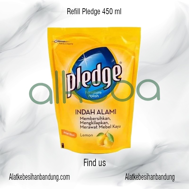 PLEDGE Refill FURNITURE POLISH MERAWAT MEBEL NATURAL BEAUTY LEMON POUCH 450 ML