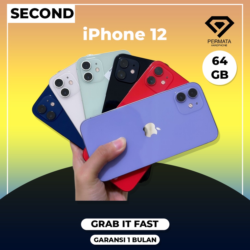 IPHONE 12 64GB SECOND GARANSI 1 BULAN