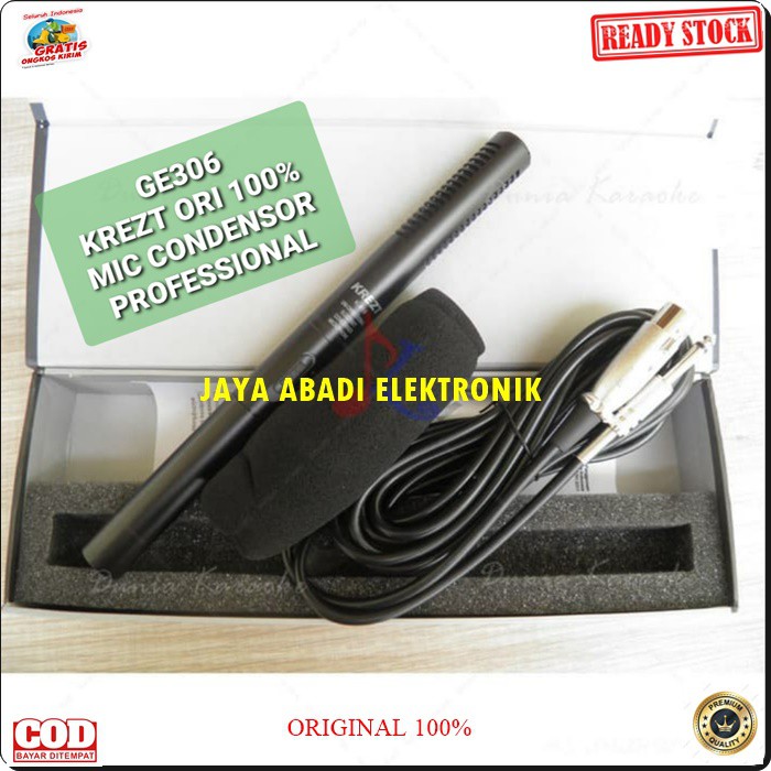 G306 ORIGINAL MIC KREZT KABEL CONDENSER KAMERA MIK CABLE CONDENSOR KARAOKE MIKROPHONE VOKAL PEKA SENSITIF AUDIO MUSIK SOUND SYSTEM PENGERAS SUARA PRO PROFESIONAL PANGGUNG DJ STUDIO ACARA PIDATO BISA DIGUNAKAN KE SEGALA ALAT AUDIO PAKAI BATERAI A2