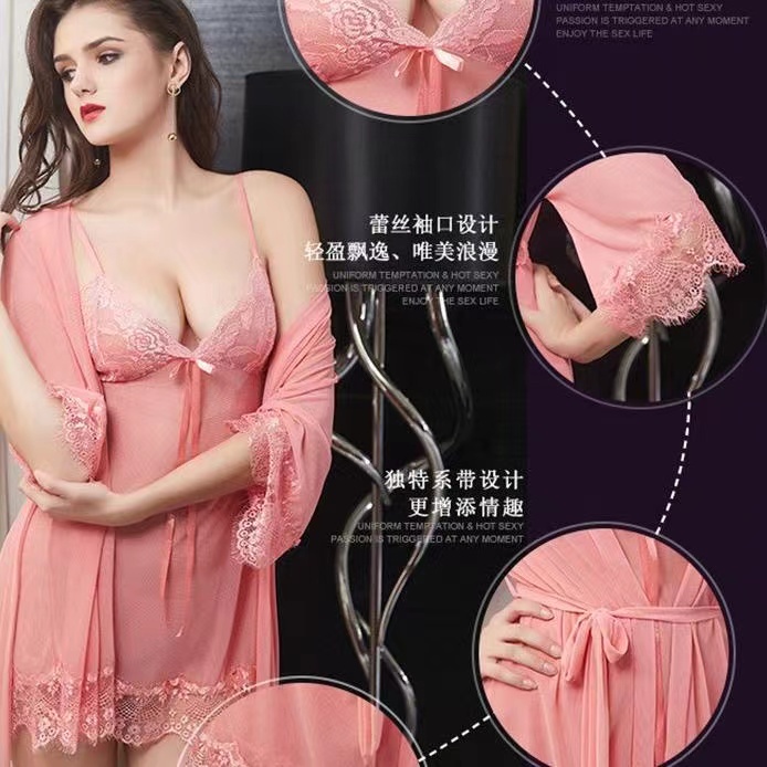 Set lingerie dress kimono wanita baju tidur wanita sexy