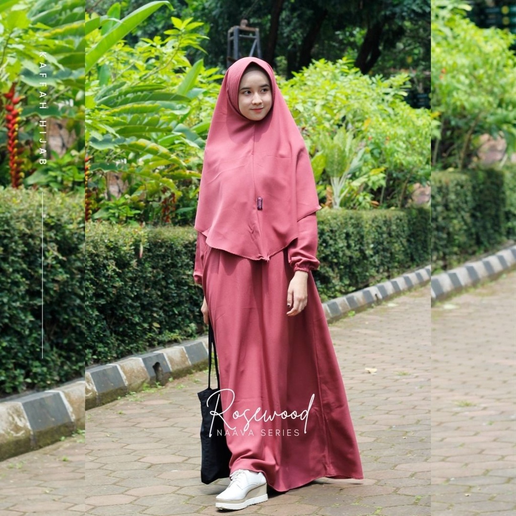 Kaffah Hijab | Set Gamis Jilbab Syari | Naava Rosewood