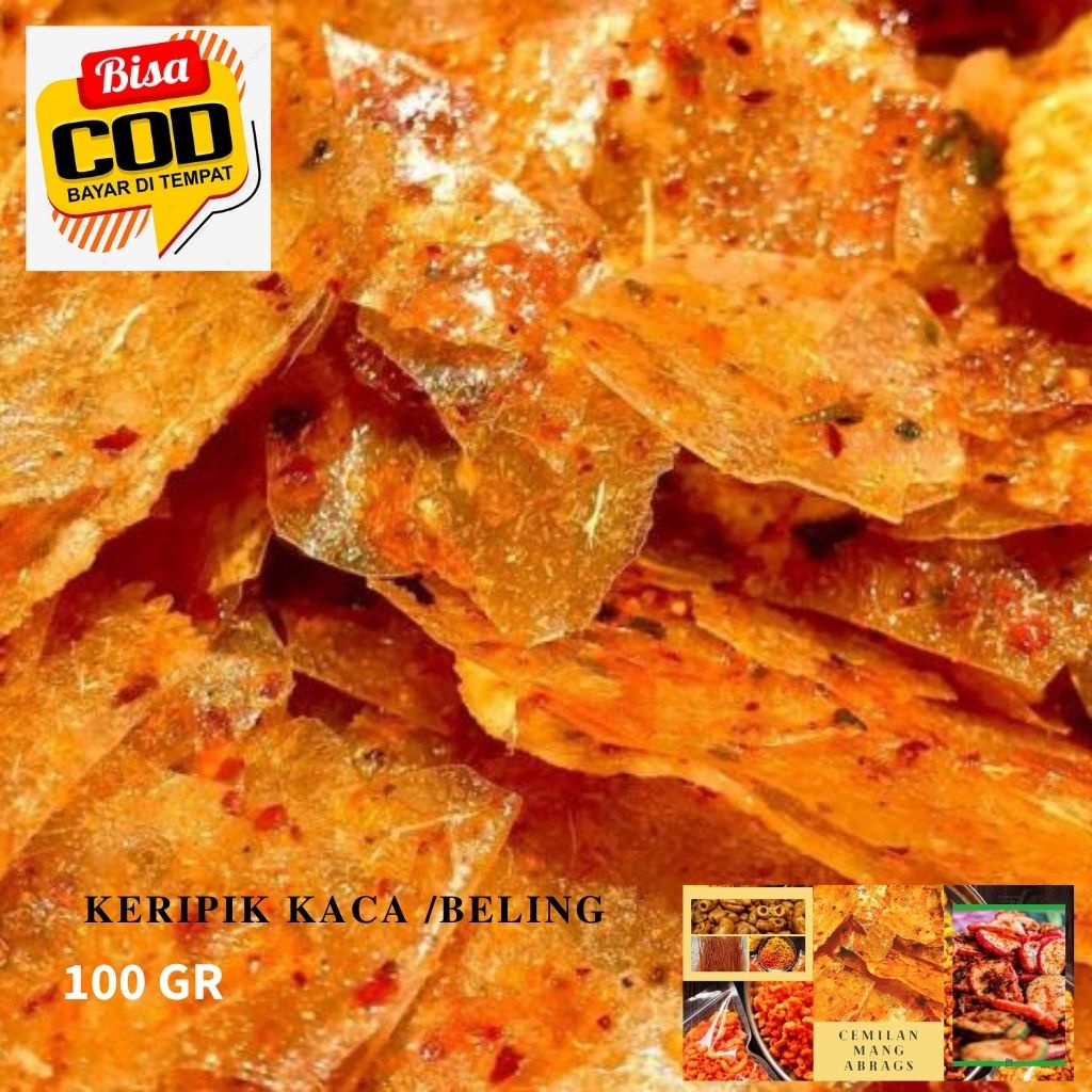 

< COD > KERIPIK KACA / BELING CABE MERAH DAUN JERUK SUPER PEDAS 100 GRAM