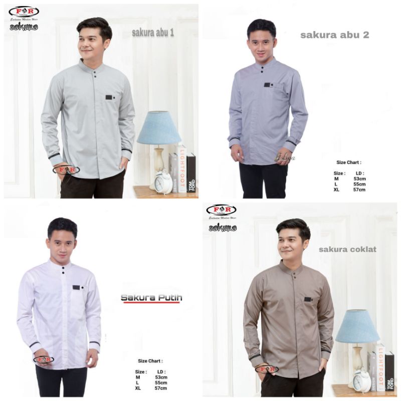 KOKO HADROH MOTIF SAKURA KOKO PRIA LENGAN PANJANG KOKO TEMURAH KOKO PRIA MUSLIM