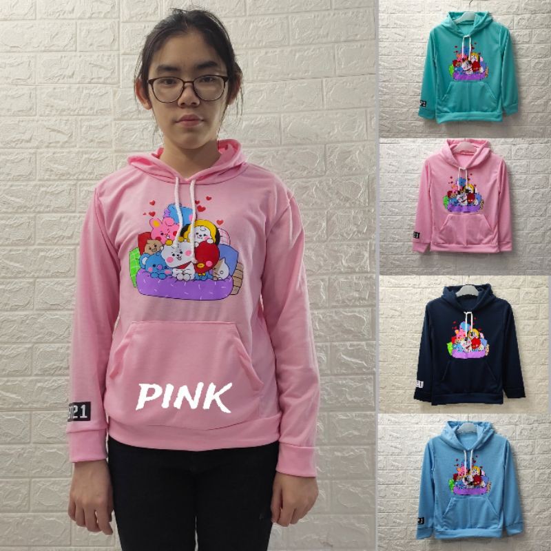 sweater hoodie BT21 untuk remaja dan dewasa bisa COD