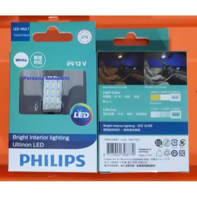 LAMPU BOHLAM LED PHILIPS ULTINON WHITE- AKSESORIS INTERIOR MOBIL