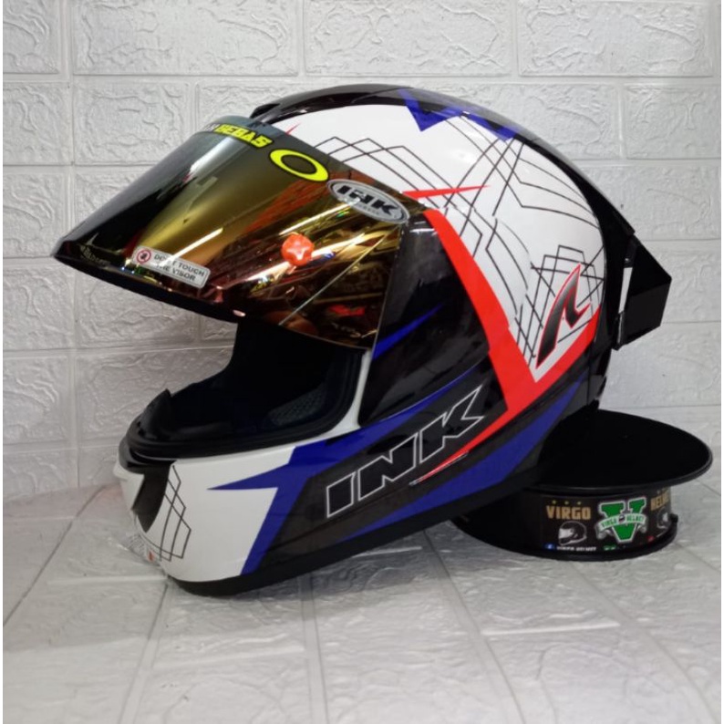 INK HELM CL MAX#3 WHITE RED BLUE PAKET GANTENG SNI DOT (Ongkir Termurah 2 kg)-2