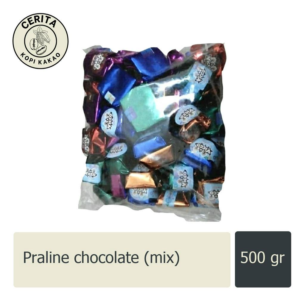 

Vicco Java - Praline chocolate (cokelat coklat pralin) mix dark milk compound 500 gram - Puslitkoka