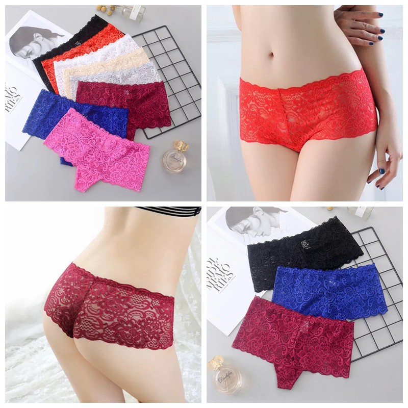 (COD) Celana Dalam Wanita Sexy Transparan boxer Seamless G string Motif C211