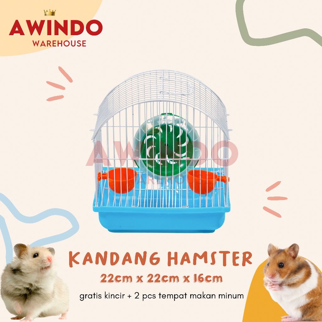 KANDANG HAMSTER 03 - Rumah Kandang Hamster Tikus Burung Sugar Glider Landak Mini Sweet Original