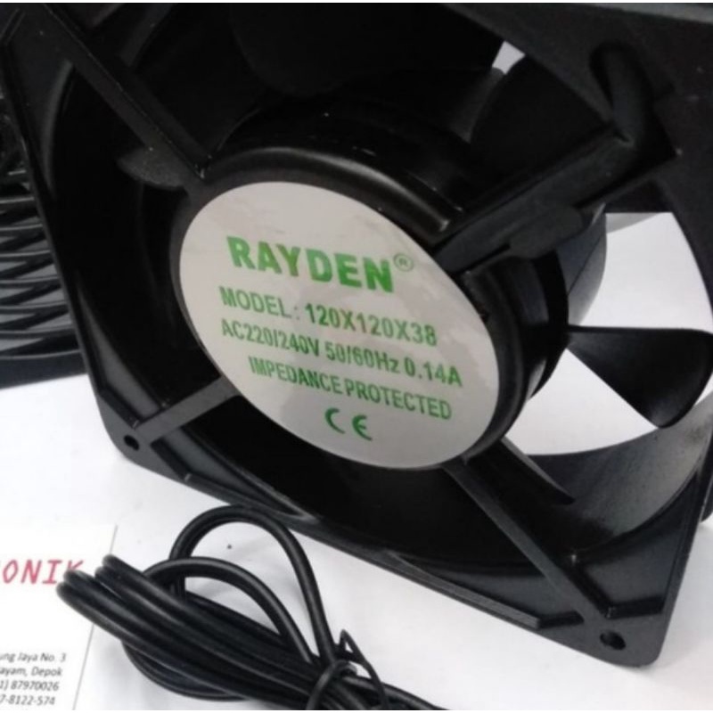 New cooling fan exhaust fan kipas pendingin rayden 220v ac 12cm 12 cm