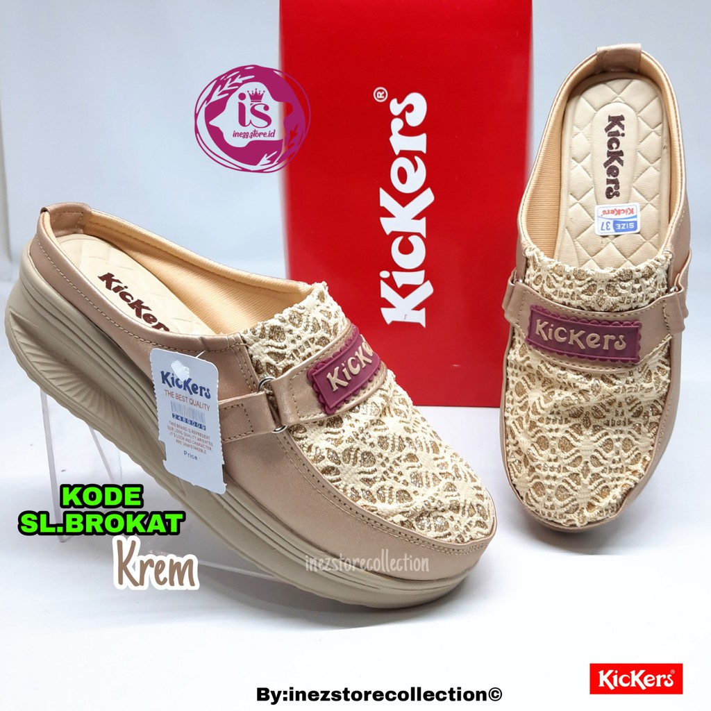 WEDGES SENDAL WANITA KICKERS BERKUALITAS KODE SL.BRUKAT MURAH GROSIR