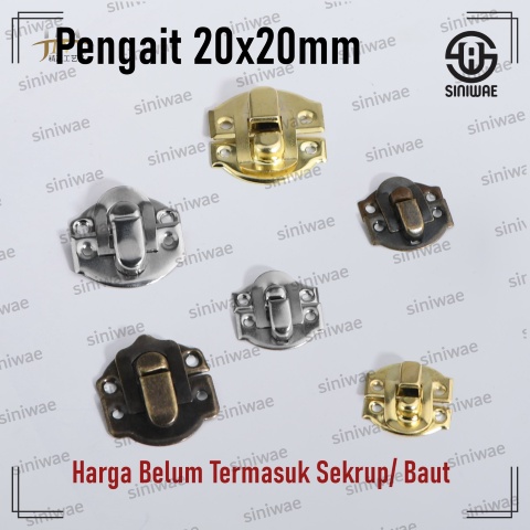 Kunci Pengait Box 20 x 20 mm Gembok Box Kuncian Kotak Mahar Seserahan Perhiasan Gold Silver Antik