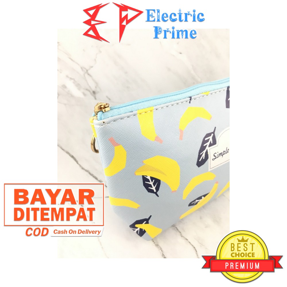 Pouch Tas Make Up Serbaguna Motif Buah Pisang Simple Ringan Tahan Air 0014