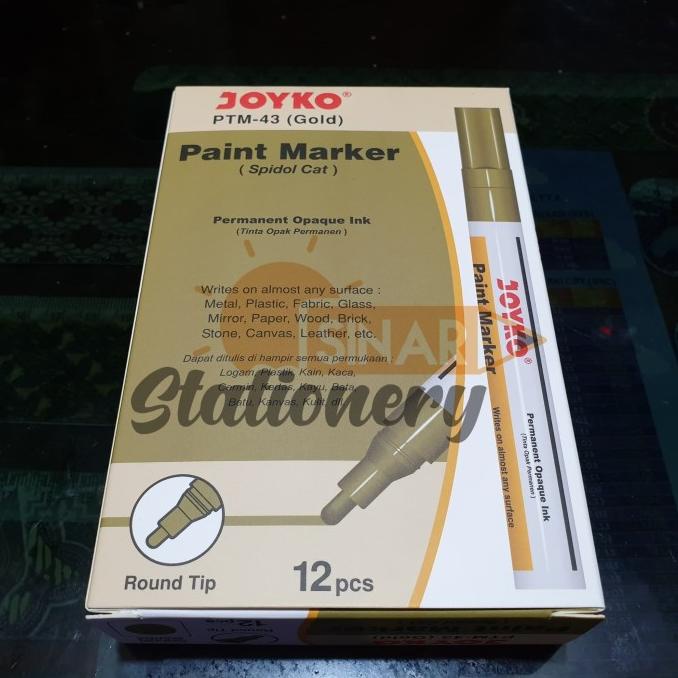 

paling diminati] Spidol paint marker gold ptm43 joyko 1pak isi 12pc